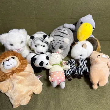 동물 봉제 인형 묶음 판매 동물원 마눌 고양이 화이트 타이거 산에이