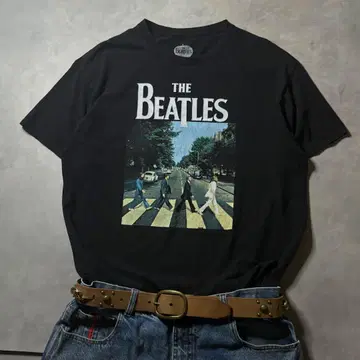 공식 더 비틀즈 애비 로드 밴드 티셔츠 블랙 XL BEATLES