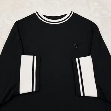 sacai 21SS 라인 피케 셔츠 반팔 슬릿 변형 블랙 사이즈 1