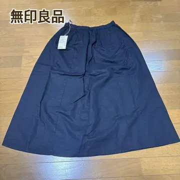 무인양품 헴프 코튼 이지 롱 스커트 블랙 M