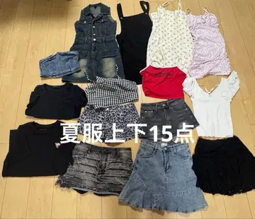 여성용 여름옷 15점 데님 스커트 T셔츠 원피스 갸루 스타일
