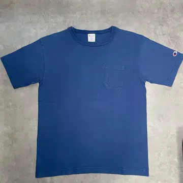 Champion T1011 포켓 티셔츠 블루 네이비 M USA제