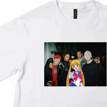 Hip Hop 아티스트 티셔츠 세일러문 에미넴 반팔 애니메이션 티