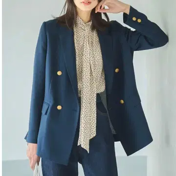 새상품급 LOUNIE 루니 더블 브레스트 자켓 블레이저 골드 버튼