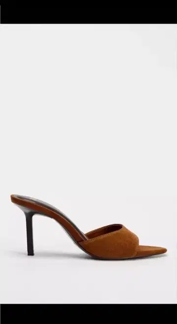 ZARA 스웨이드 가공 스플릿 레더 하이힐 샌들