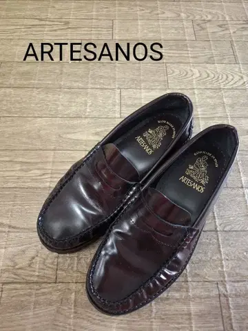 ARTESANOS 페니 로퍼 보르도 다크 버건디 38