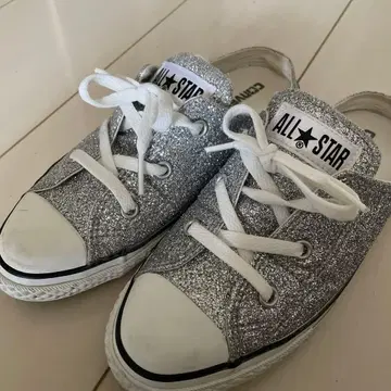 Converse All Star 스니커즈 라메 슬립온 실버 23cm