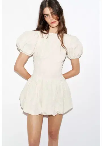 [ ZARA ] 자카드 벌룬 숏 드레스