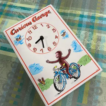 Curious George 오자루의 조지 도자기 벽걸이 시계