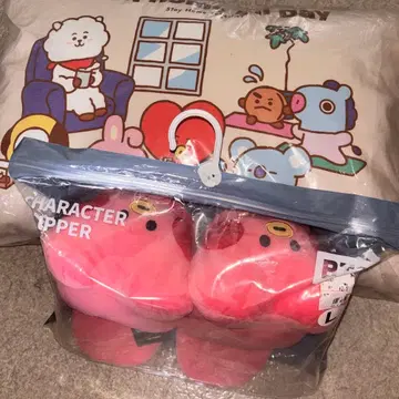 BT21 쿠션 슬리퍼 세트