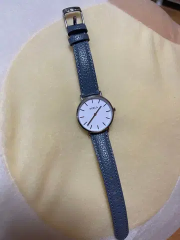 FURLA 손목시계 블루 그레이 가죽 벨트