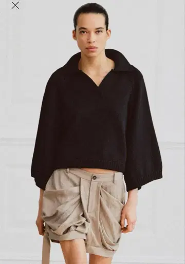 ZARA 폴로 넥 니트 블랙 새상품