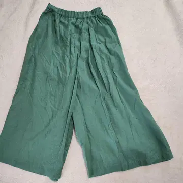 파오데로 그린 계열 와이드 팬츠 린넨 100 일본제