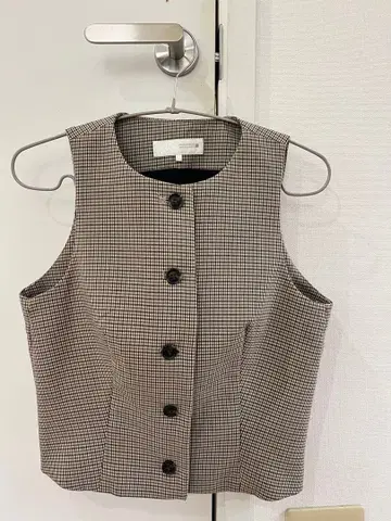ZARA 체크 무늬 크롭 베스트 XS