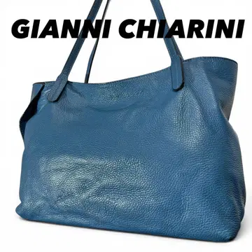 GIANNI CHIARINI 가죽 토트백 주름 가죽 블루 이탈리아제
