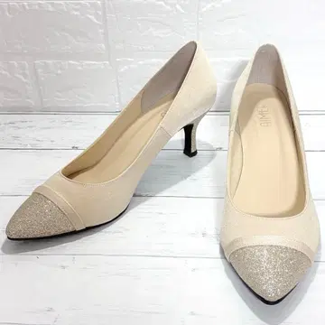AIMER 에메 세퍼레이트 라메 펌프스 베이지 글리터 25cm 현행