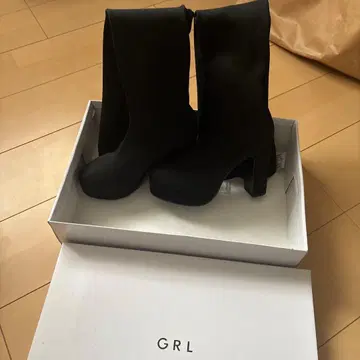 GRL 니하이 부츠 블랙 통굽