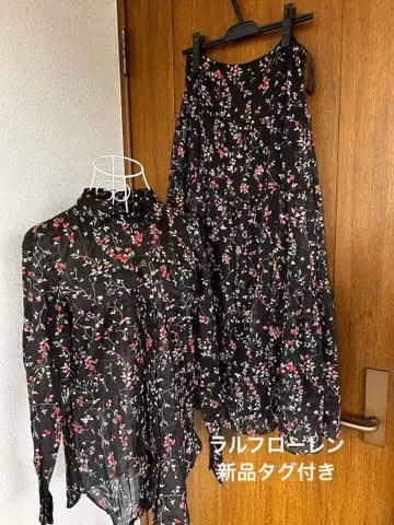 폴로 랄프로렌 꽃무늬 시어 셔츠 & 캉캉 스커트 셋업