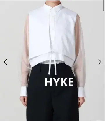 HYKE 옥스퍼드 시어 슬리브 셔츠 화이트