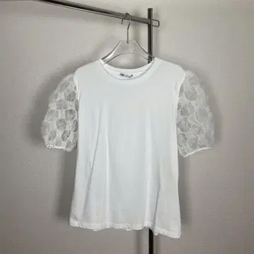 ZARA 자라 퍼프 슬리브 T셔츠 화이트 M 4199