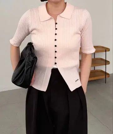 CAPRICIEUX LEMAGE 하프 슬리브 폴로 니트