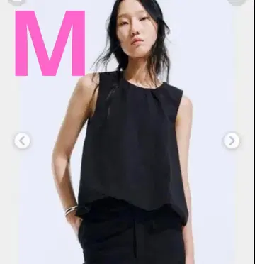 완판템 H&M 버블헴 상의 블랙 M 사이즈