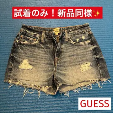 [ GUESS ] 데님 숏팬츠 데미지 가공 26size
