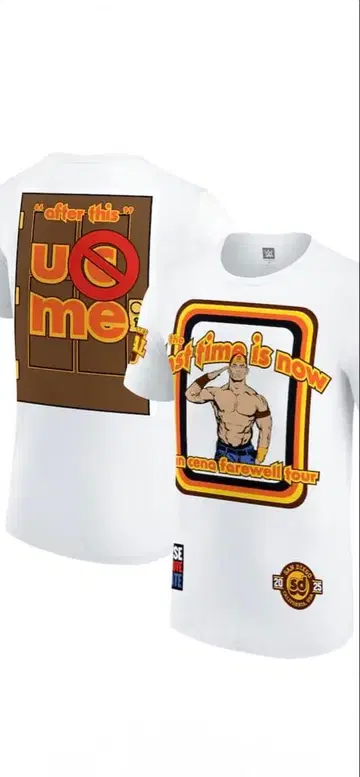 2XL 사이즈 WWE 티셔츠 존 시나 은퇴 투어 샌디에이고