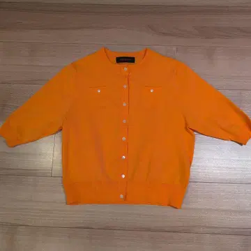 CABaN 파인 폴리에스테르 하프 슬리브 포켓 가디건