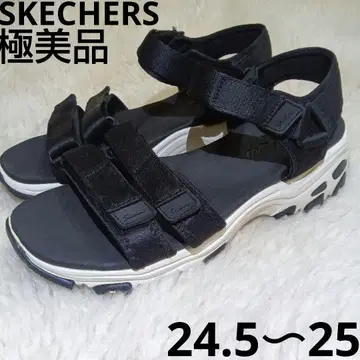 컨디션 최상 [ SKECHERS ] 24.5cm 통굽 스포츠 샌들 블랙