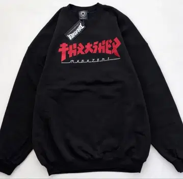 새상품 고질라 x THRASHER 속기모 맨투맨 XL 블랙