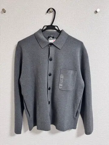 [ 미사용 ] UNIQLO 밀라노 리브 셔츠 가디건 그레이 M