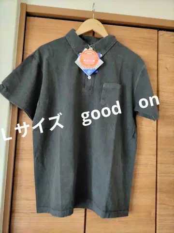 L 사이즈 good on 피케 셔츠 p-블랙 새상품 택 포함 굿온