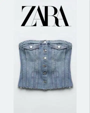 ZARA 데님 코르셋 뷔스티에