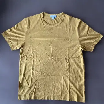 SUNSPEL 코튼 크루넥 T셔츠 머스타드 S 영국제