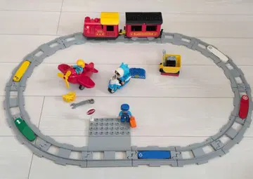 LEGO DUPLO 기차 비행기 피그 세트