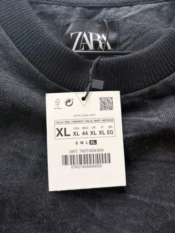 ZARA 자라 트레이닝복 T셔츠 블랙 XL 사이즈 미사용 새상품