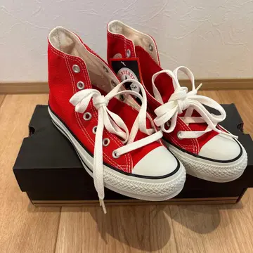 미사용 새상품 박스 포함 컨버스/빨간색/하이컷/23cm/ALL STAR