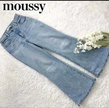 moussy 플레어 데님 라이트 블루