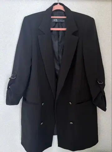 ZARA 블랙 더블 브레스트 자켓 S 사이즈
