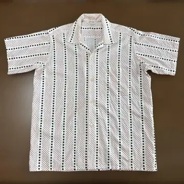 빈티지 50s 60s Penney's 도트 무늬 스트라이프 반팔 셔츠
