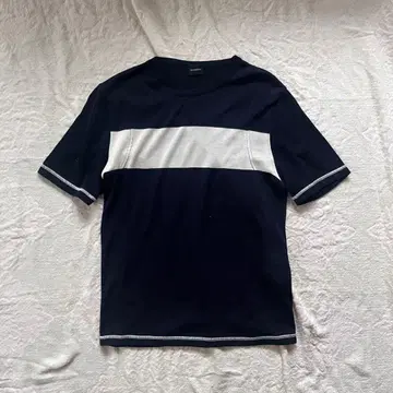 JILSANDER navy border knit tee