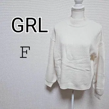 GRL 화이트 크루넥 스웨터 F