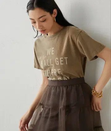 whim gazette 레터링 T셔츠 카키 윔 가젯