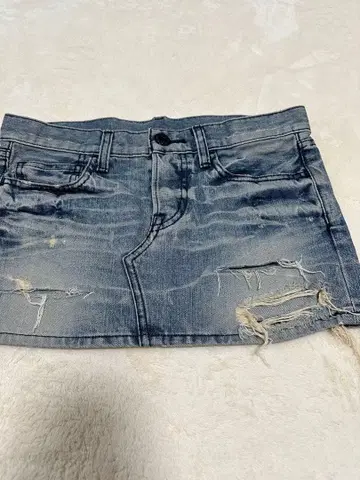 moussy 데님 미니 스커트 데미지 가공 사이즈 24