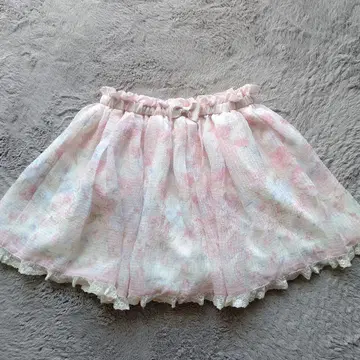 LIZ LISA 꽃무늬 플레어 치마바지 핑크 리본 포함