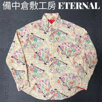 비추쿠라시키 공방 ETERNAL 일본풍 패턴 셔츠 긴팔 꽃무늬 이터널