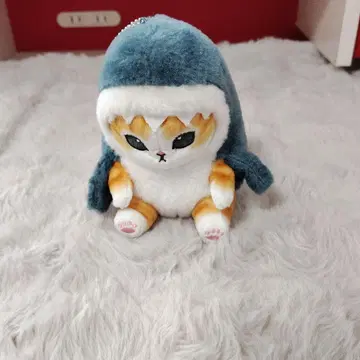 상어 인형옷을 입은 고양이 봉제 인형 키링