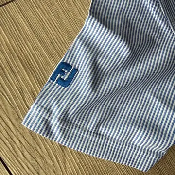 FootJoy 피케 셔츠 스트라이프 패턴 블루 계열 L 사이즈