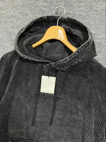 ZARA 자라 미사용 블랙 코듀로이 후드티 후디 L 코튼